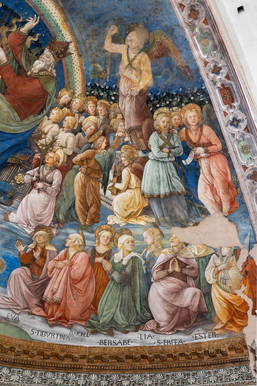 Hellige og engle, detalje af Marias kroning af Filippo Lippi