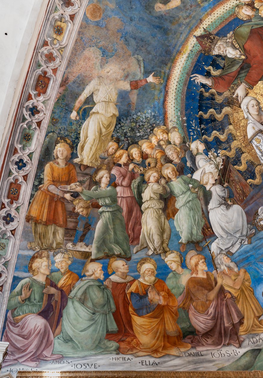 Hellige og engle, detalje af Marias kroning af Filippo Lippi