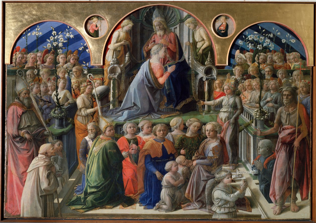 Jomfruens kroning - tempera på panel af Filippo Lippi