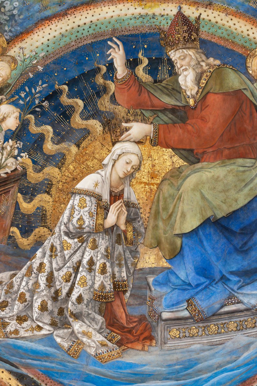 Jomfru Maria og Gud, detalje af Marias kroning af Filippo Lippi
