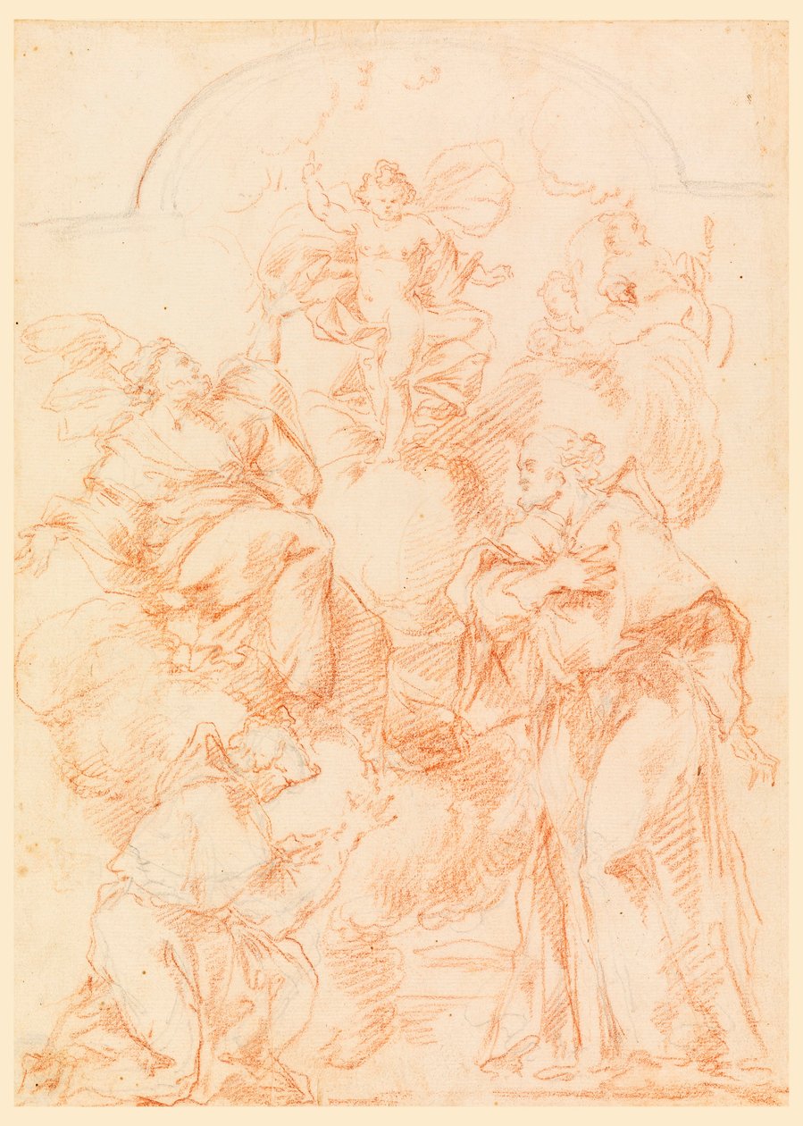Tegning, studie til et alterbillede med Jesusbarnet, 1750-1800 af Filippo Marchionni