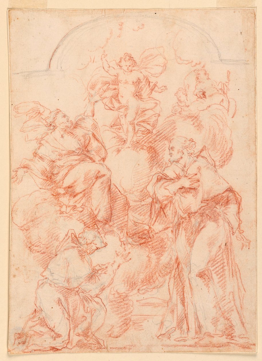 Tegning, studie til et alterbillede med Jesusbarnet, 1750-1800 af Filippo Marchionni