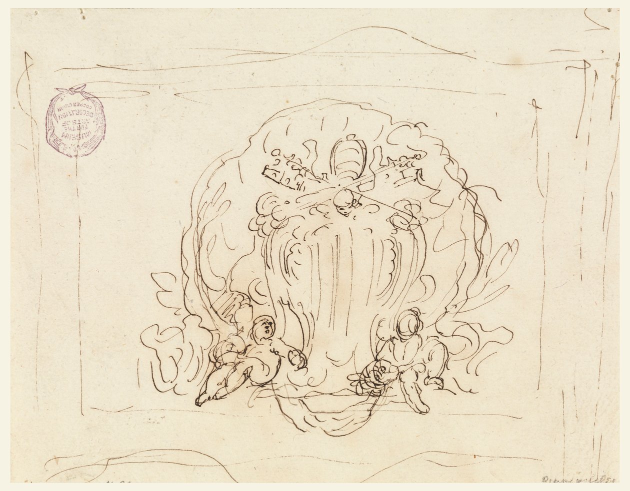 Tegning, Tavle med pave Benedikt XIV