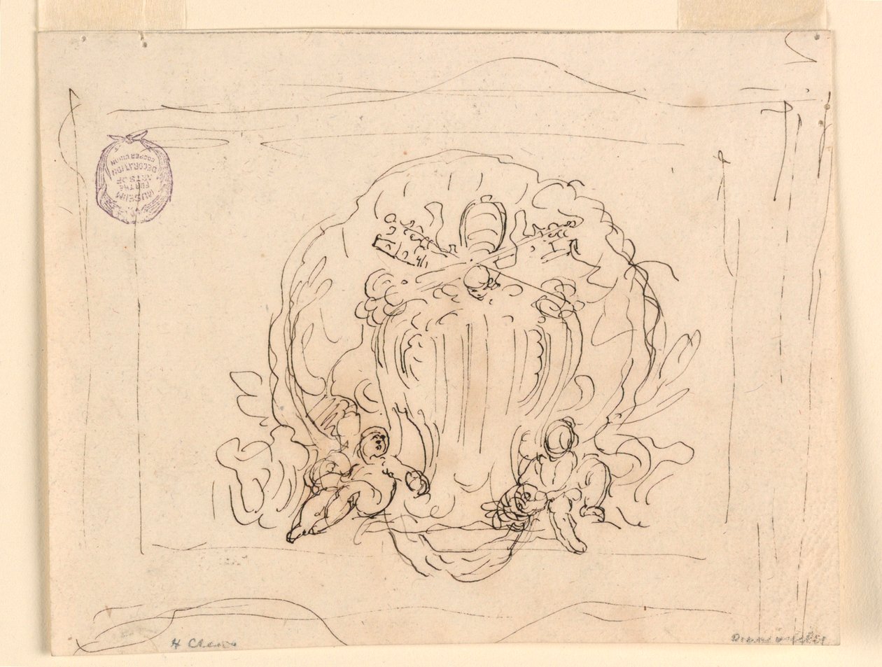 Tegning, Tavle med pave Benedikt XIV