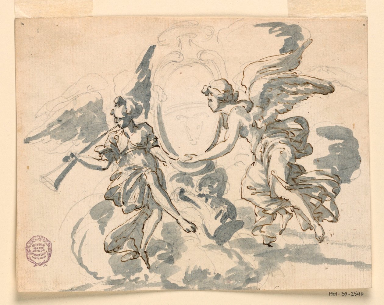 Tegning, En prælats våbenskjold, ca. 1750 af Filippo Marchionni