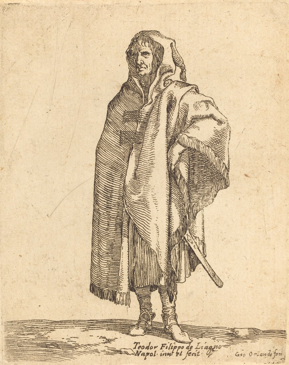 Stående soldat i en lang kappe af Filippo Napoletano