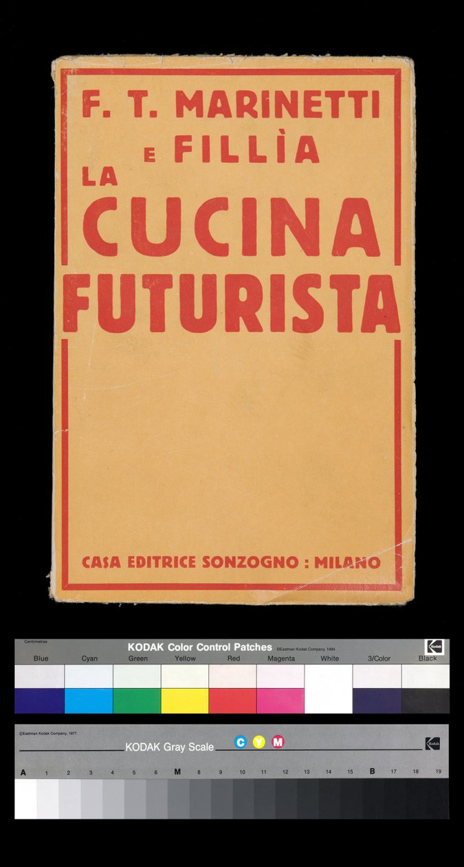 Futurisme: omslag til "" La cucina futurista "" (Det futuristiske køkken) (1931) af Filippo Tommaso Marinetti (1876-1944) (bogomslag) af Filippo Tommaso Emilio Marinetti