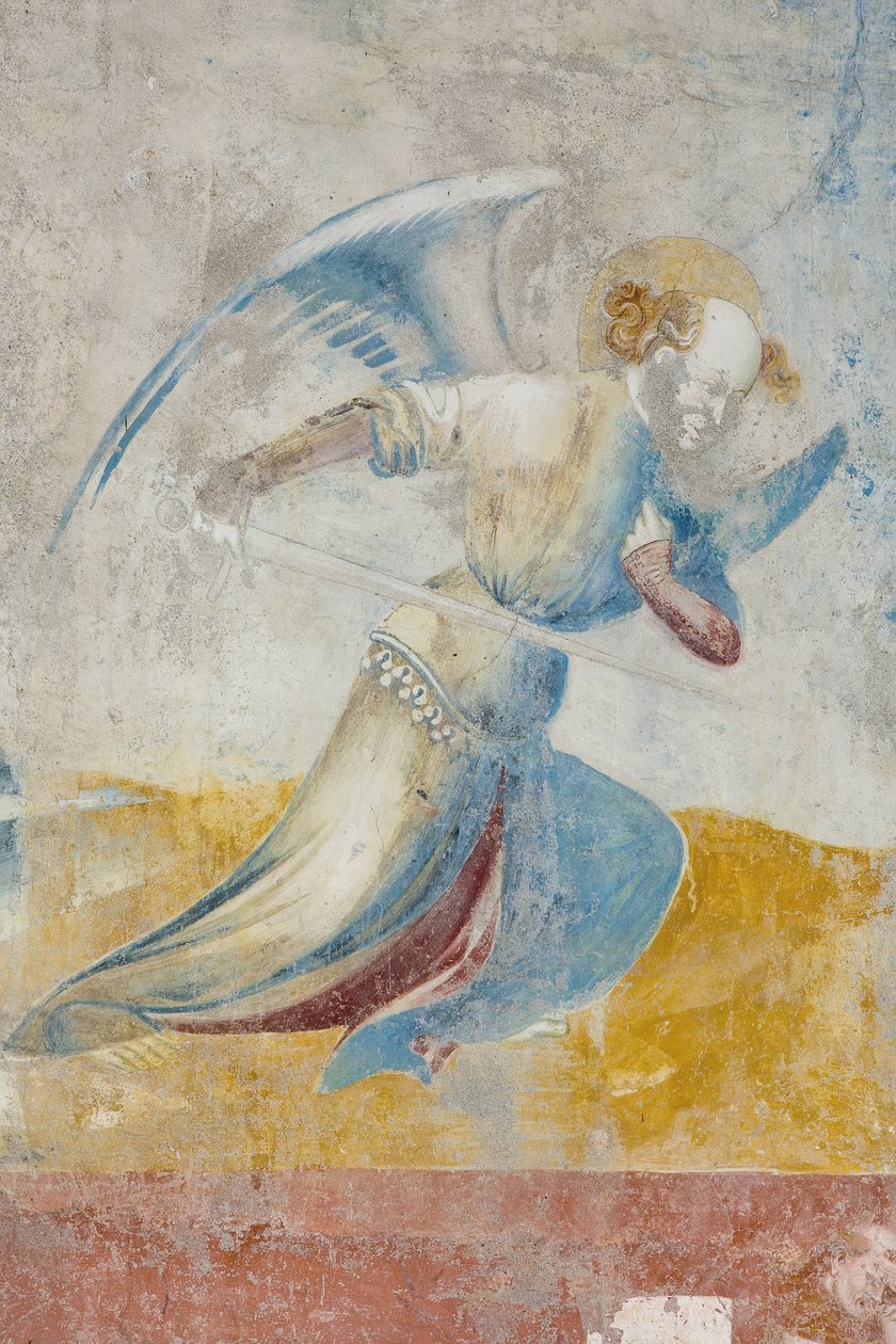 Angel, detalje fra den sidste dom, ca. 1400 (detalje af 3496201) af Filippolo de and Veris da Milano Veris da Milano