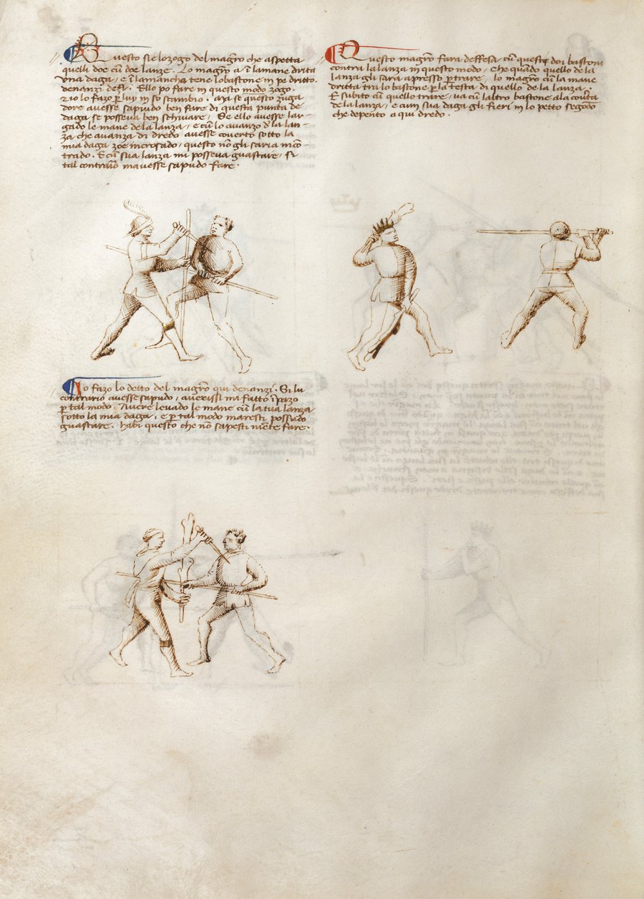 J. Paul Getty Museum Ms. Ludwig XV 13, folio 31v (Venedig, begyndelsen af det XV århundrede, 279x206 mm) af Fiore dei Liberi