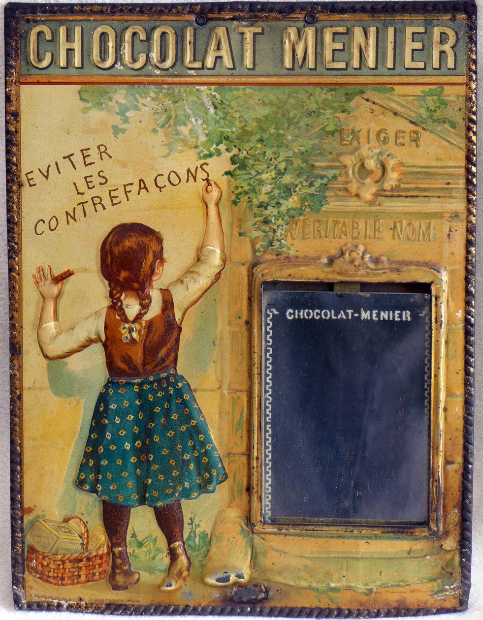 reklameplade af chokolade Menier, ca. 1900 (emalje) af Firmin (after) Bouisset