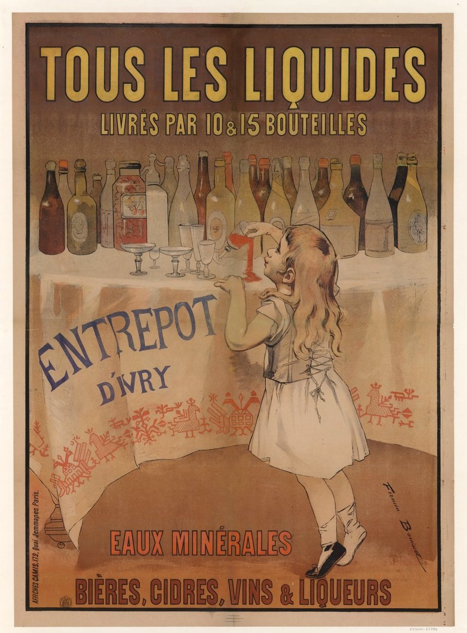 Ivry lager. Mineralvand, øl, cider, vin og likører, 1897. af Firmin Bouisset