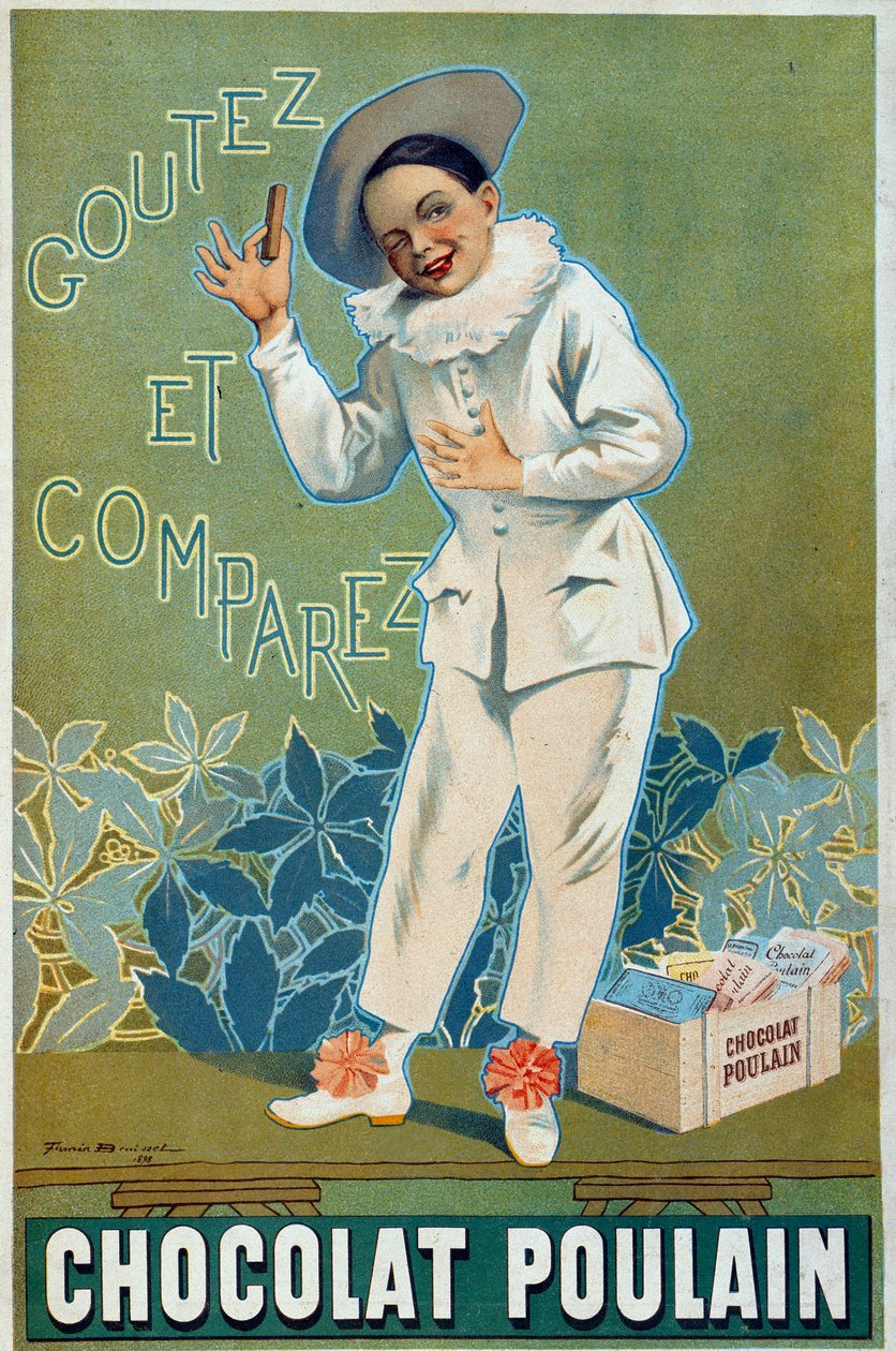 Plakatannonce af Firmin Etienne Bruisset (1859-1925) for Chocolat Poulain "" Smag og sammenlign"" af Firmin Bouisset