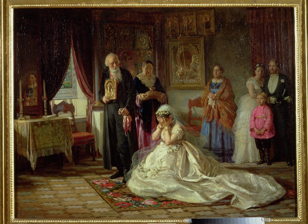 Før brylluppet, 1874 af Firs Sergeevich Zhuravlev