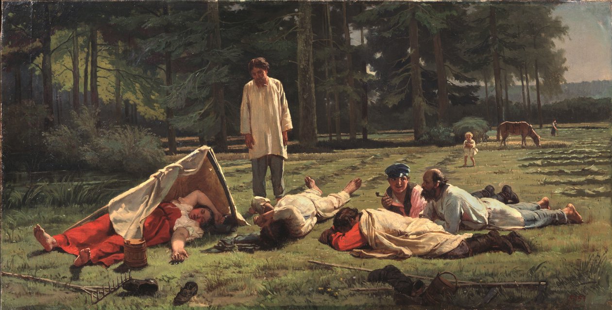 Hvil ved høhøsten, 1887 af Firs Sergeevich Zhuravlev