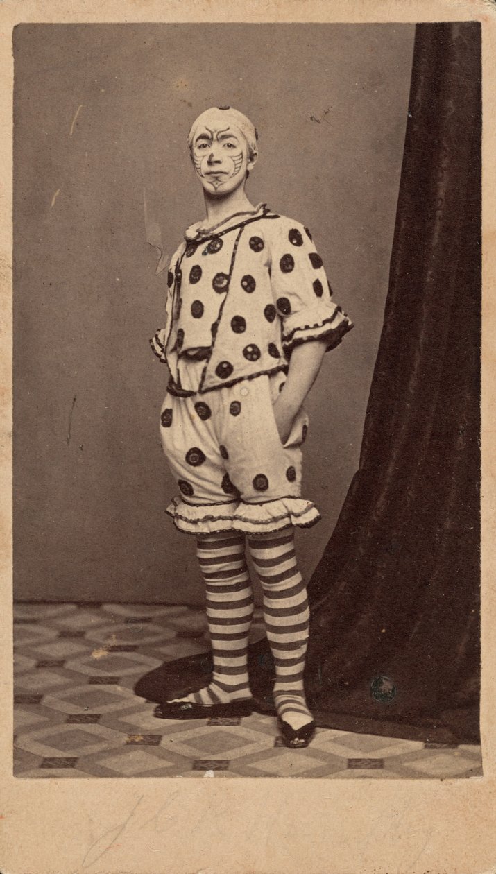 Portræt af en klovn, ca. 1863 (foto) af Fisher Brothers