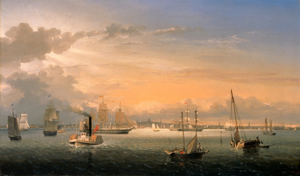 Boston havn af Fitz Henry Lane