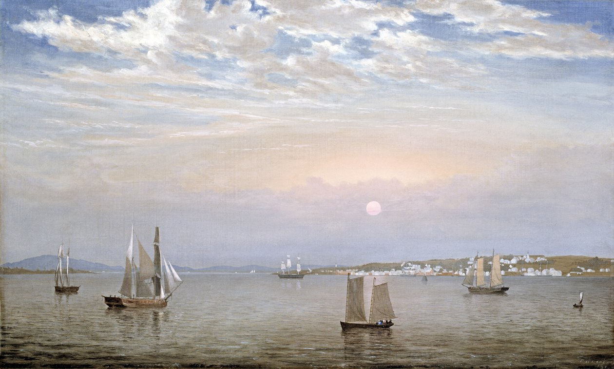 Castine Havn og By, 1851 af Fitz Henry Lane