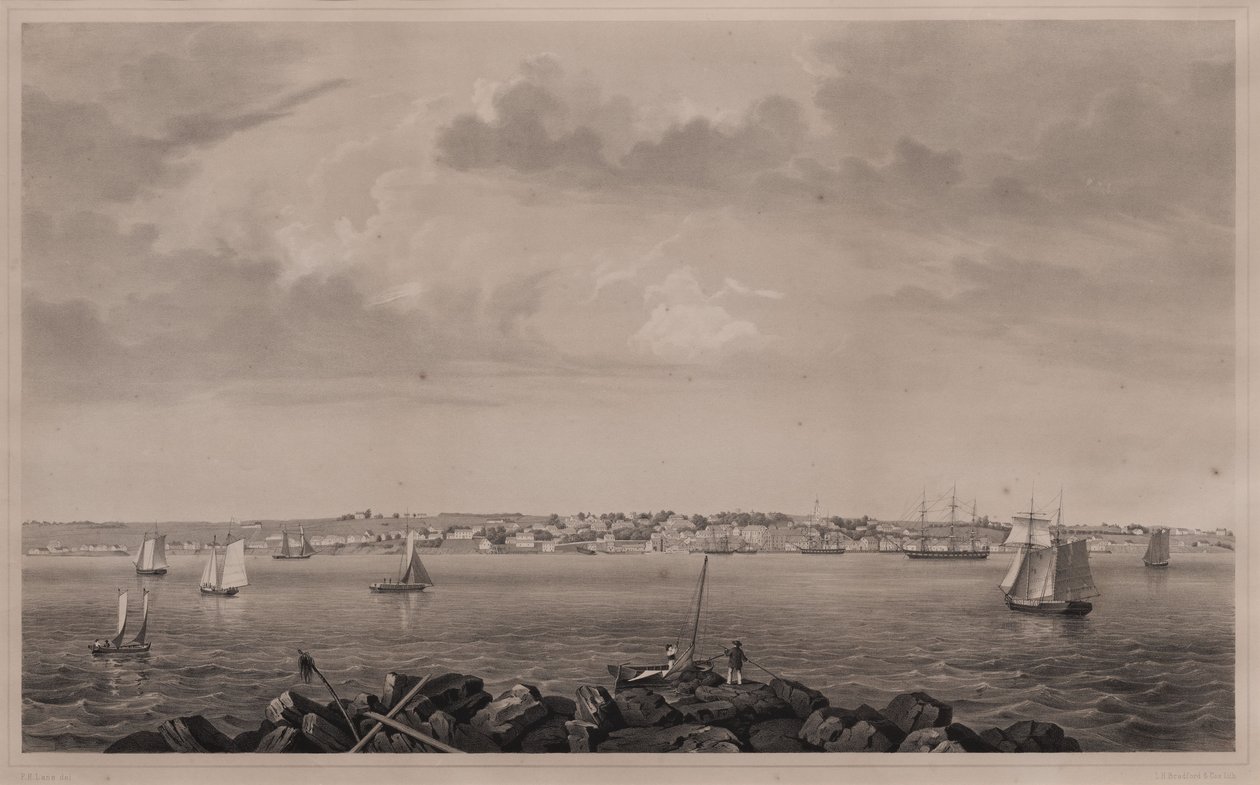 Castine set fra Hospital Island af Fitz Henry Lane