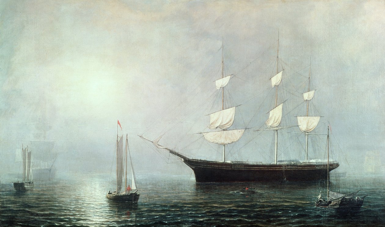Skibet Starlight, ca. 1860 (olie på lærred) af Fitz Henry Lane