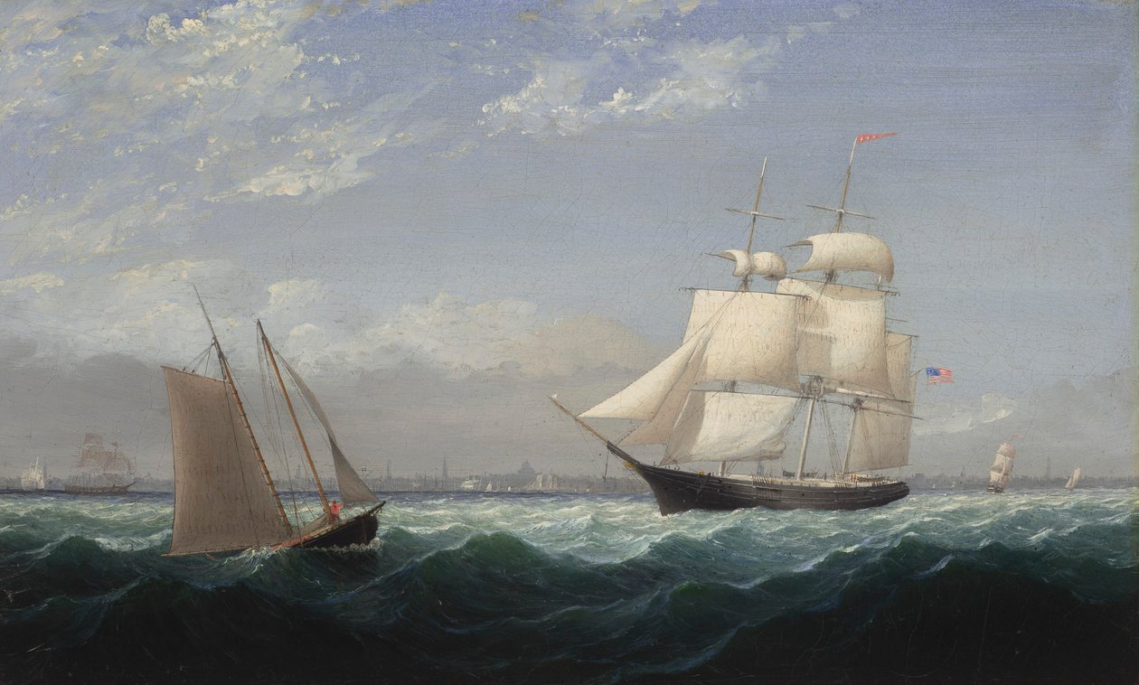Skibe i Bostons havn af Fitz Henry Lane