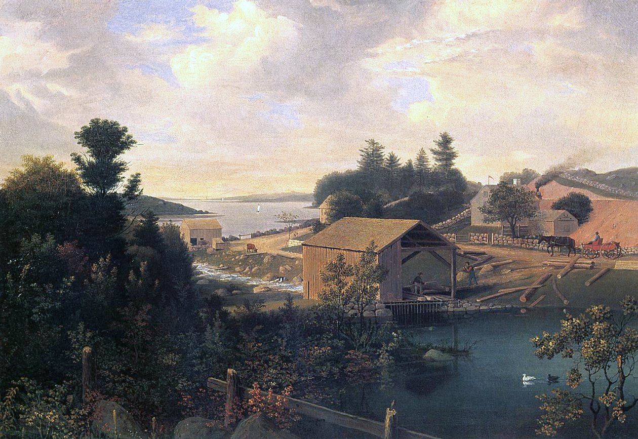 Møllen i Lanesville, 1849 af Fitz Henry Lane