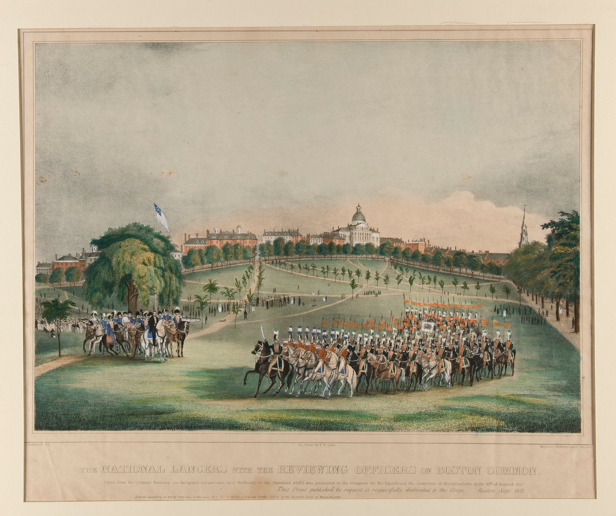 National Lancers med anmelderne på Boston Common af Fitz Henry Lane
