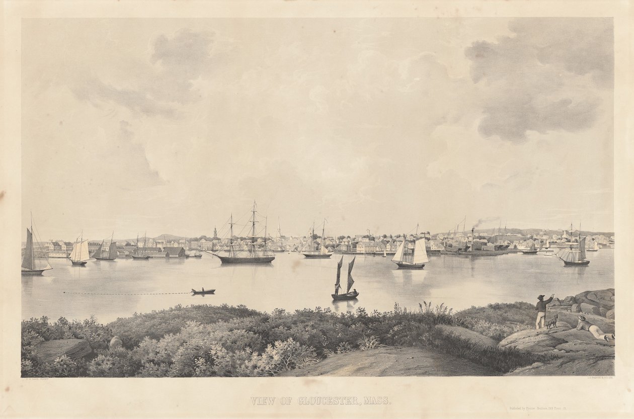 Udsigt over Gloucester, Mass. af Fitz Henry Lane