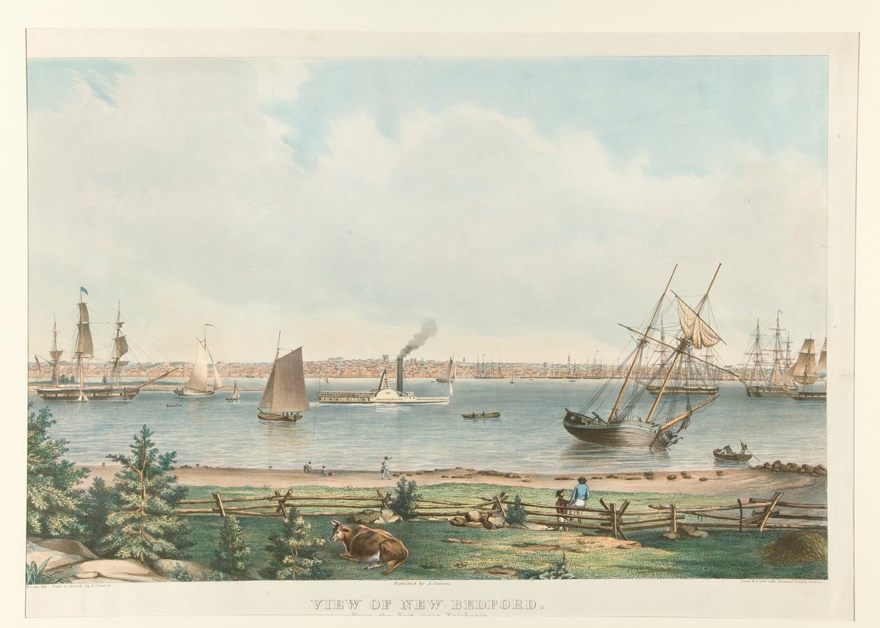 Udsigt over New Bedford. / Fra Fort nær Fairhaven af Fitz Henry Lane