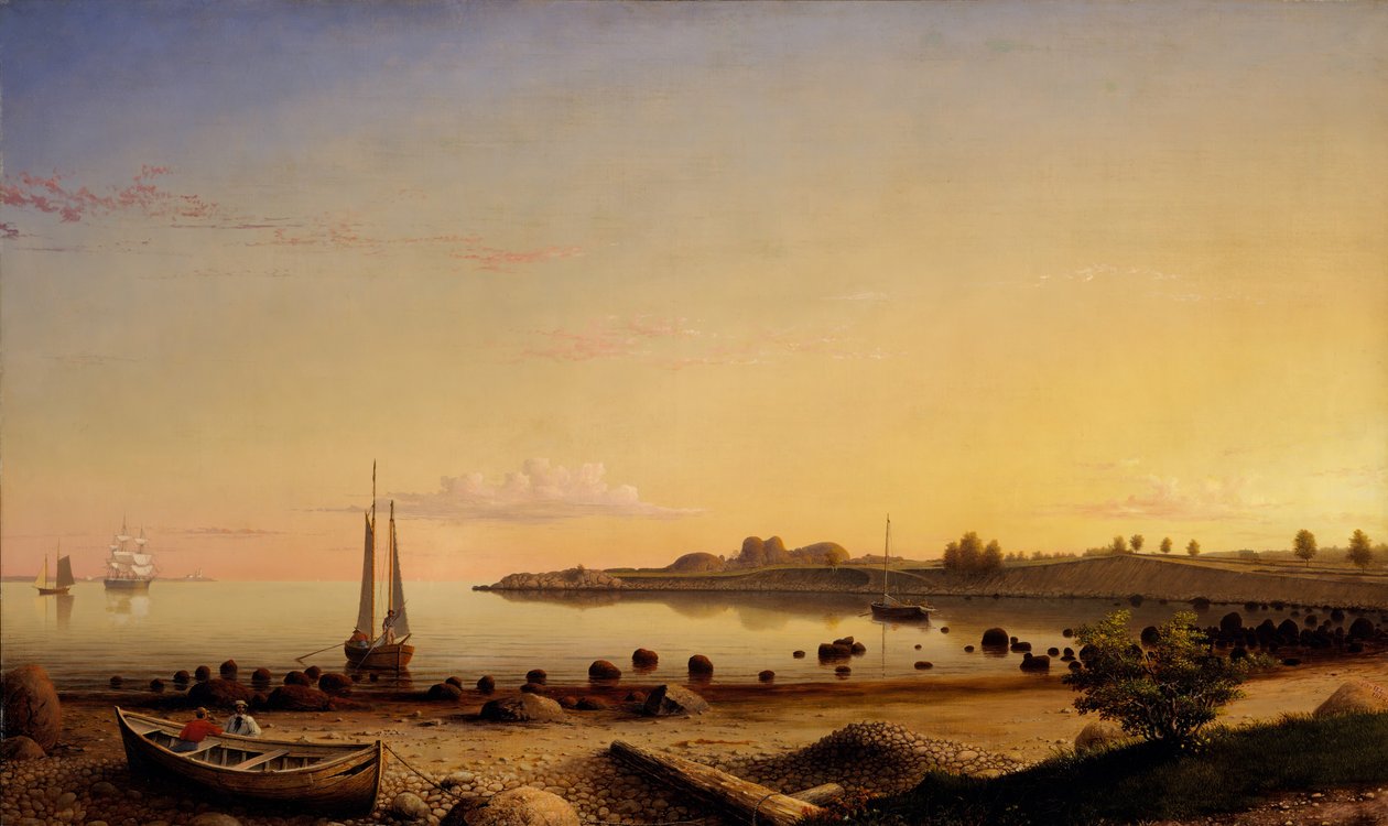 Stage Fort på tværs af Gloucester Harbor, 1862. af Fitz Hugh Lane