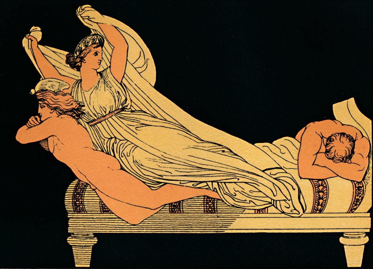 Den tomme glæde, der bor i nattens drømme, 1880 af Flaxman