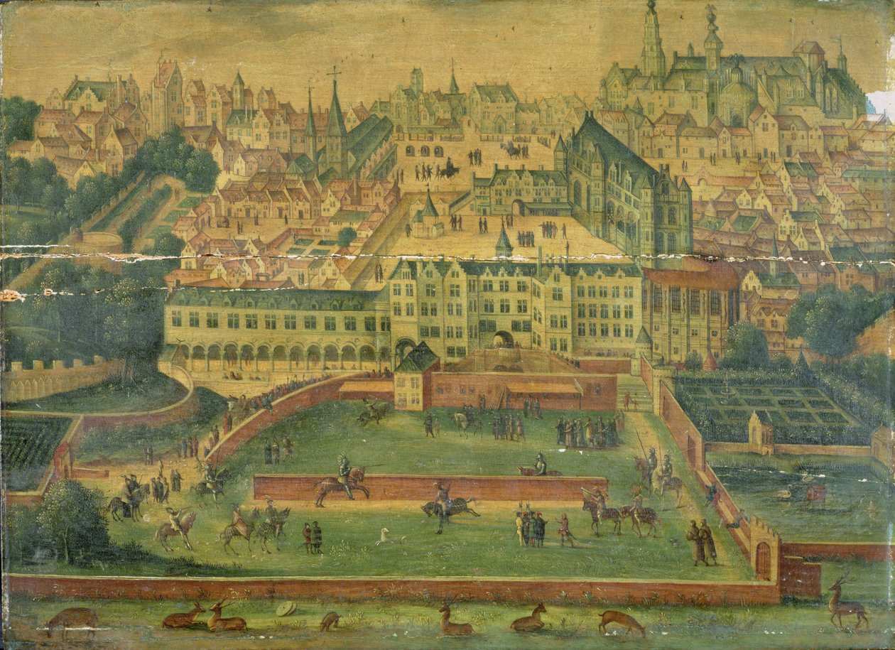 Udsigt over det kongelige palads, Bruxelles af Flemish School