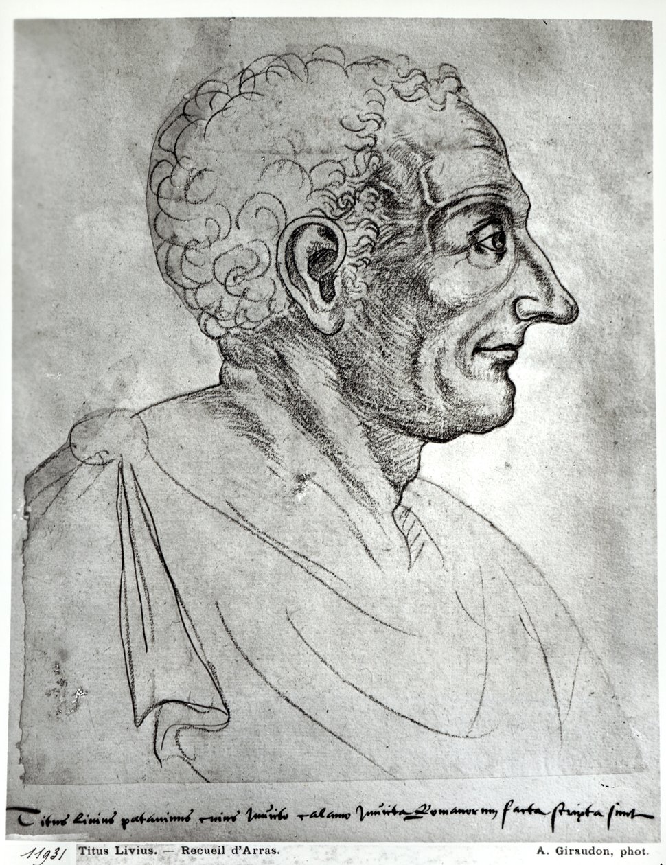 Portræt af Titus Livius kendt som Livy (59BC-17AD) (rødt kridt) af Flemish School