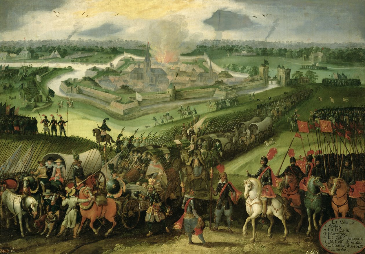 Byen Aerdres (Krig mod de lave lande) af Flemish School