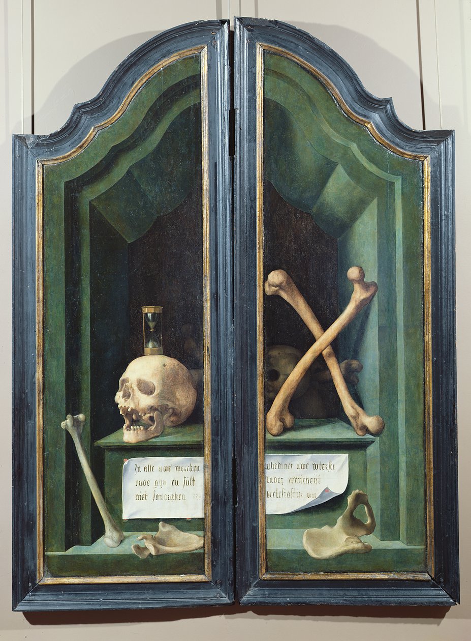 Vanitas, bagside af to paneler fra en triptykon af Flemish School