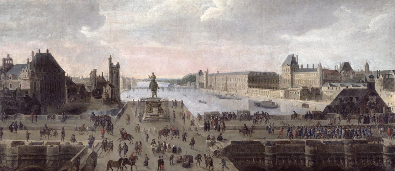 Udsigt over Pont-Neuf og Seinen nedstrøms, ca. 1633 af Flemish School