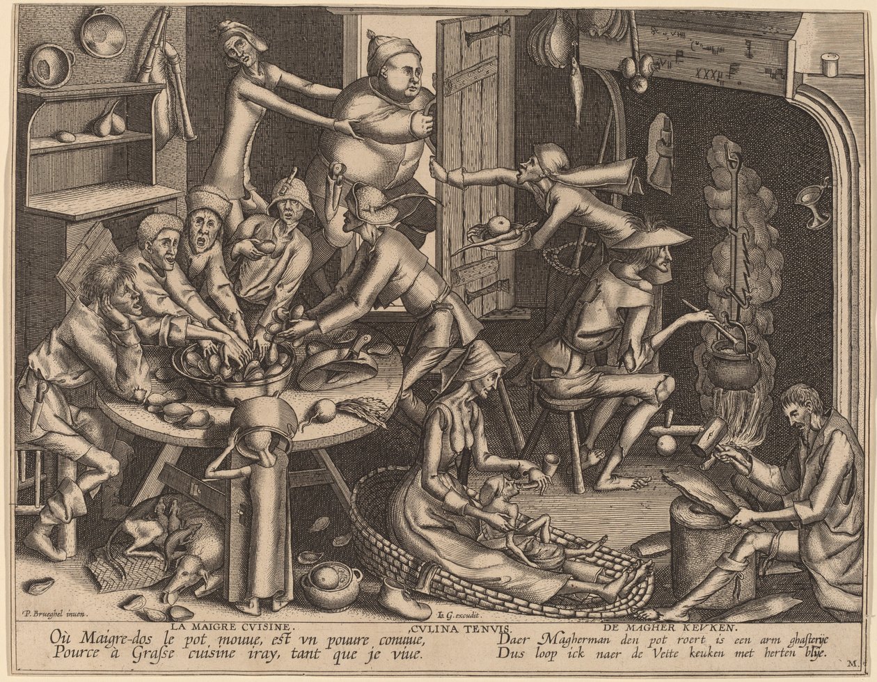 Det tynde køkken af Flemish 17th Century, after Pieter van der Heyden, after Pieter Bruegel the Elder