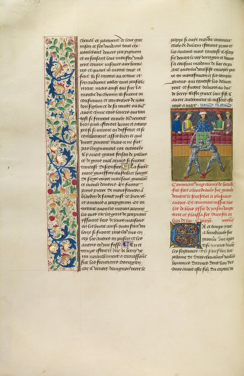 En turnering i Bordeaux, ca. 1480-83 (tempera og guld på pergament) af Flemish School