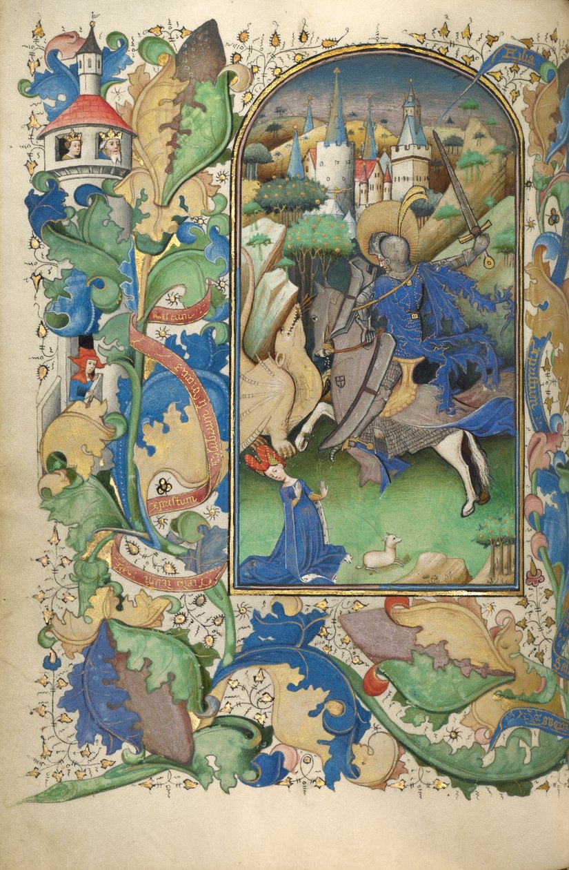 Timebog, 1450-55 (tempera, bladguld og blæk på pergament) af Flemish School