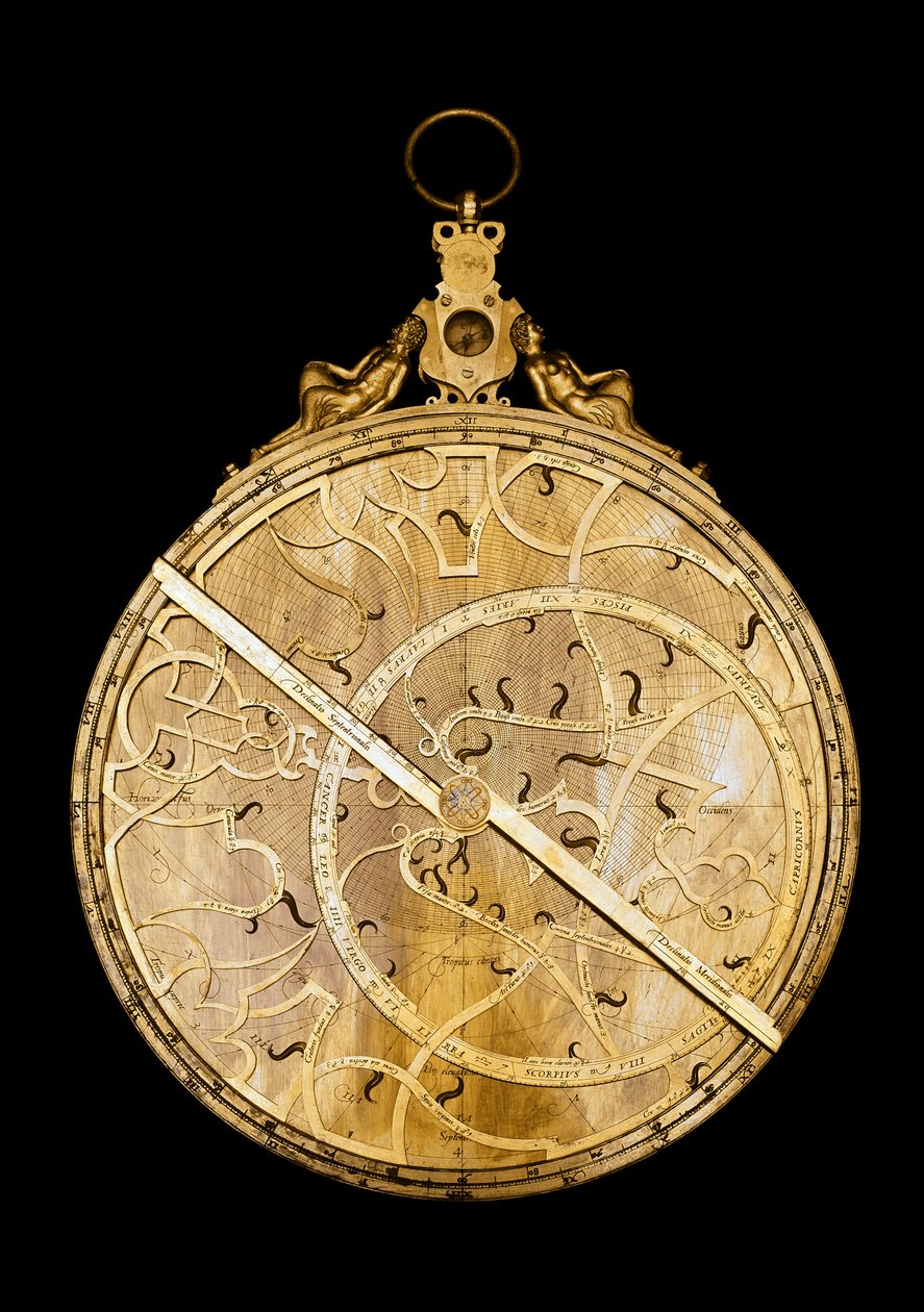 Hjerneastrolabium fra den flamske astronom Walter Aertsen (Gualtiero Arsenio eller Gualterus Arsenius) (aktiv omkring 1556-1579) 1556 Firenze, Institut og Museum for Videnskabshistorie af Flemish School