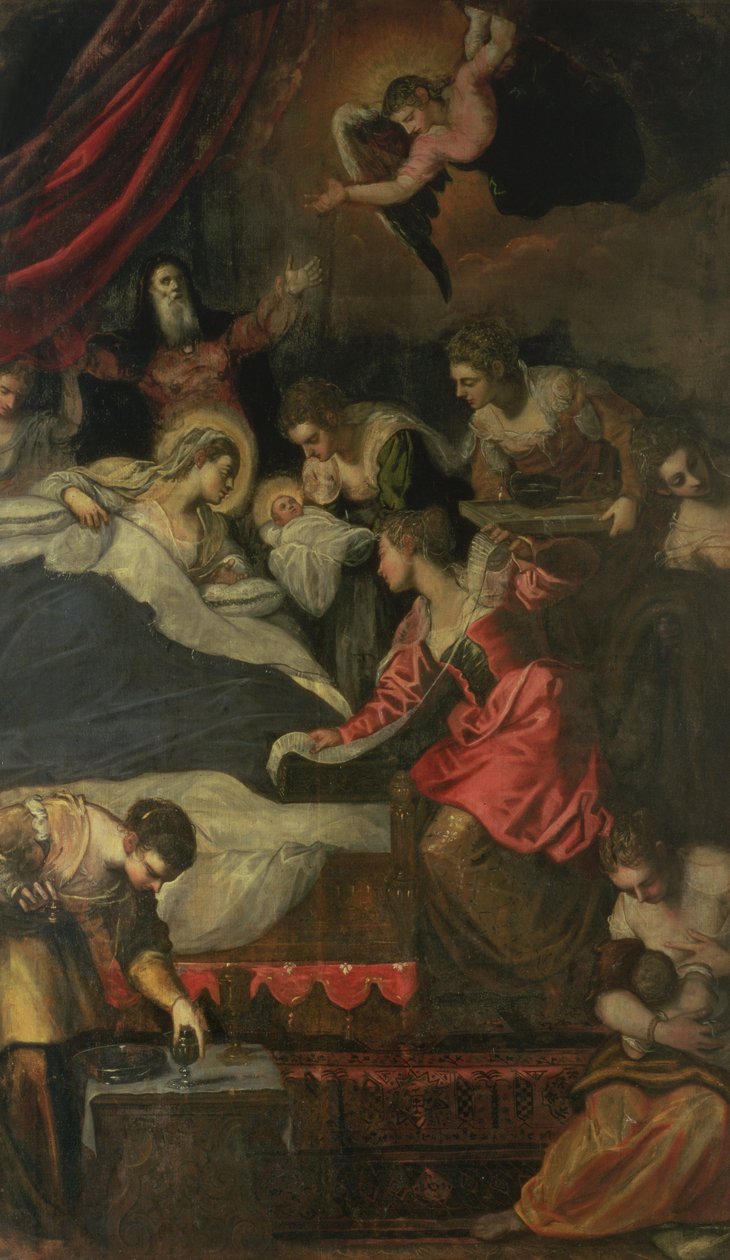 Chiara Albini Pietrazzani og hendes fem børn Eleanora, Vincenzo, Cinzia, Tullo og Anna af Flemish School