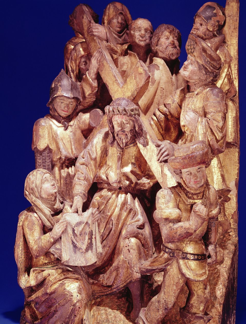 Kristus bærer korset med St. Veronica (træ) af Flemish School