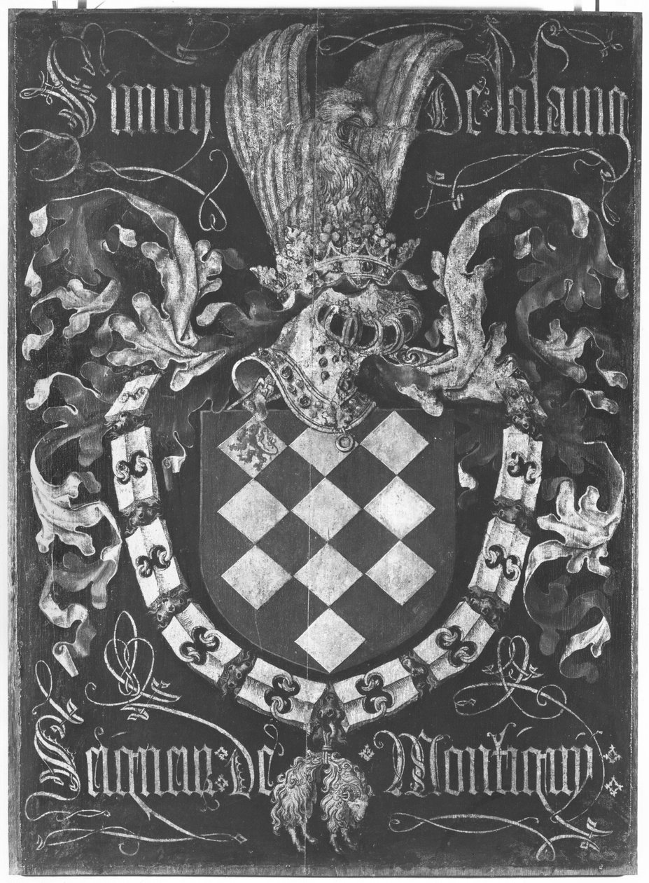 Simon de Lalaings våbenskjold (1405-76) Seigneur af Montigny, 1. kapitel af Ordenen af Det Gyldne Skind, Lille, 1431 af Flemish School