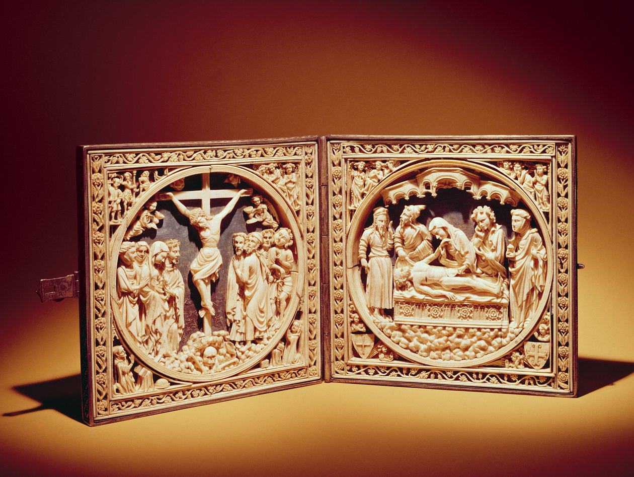 Korsfæstelse og begravelse, ca. 1400 af Flemish School