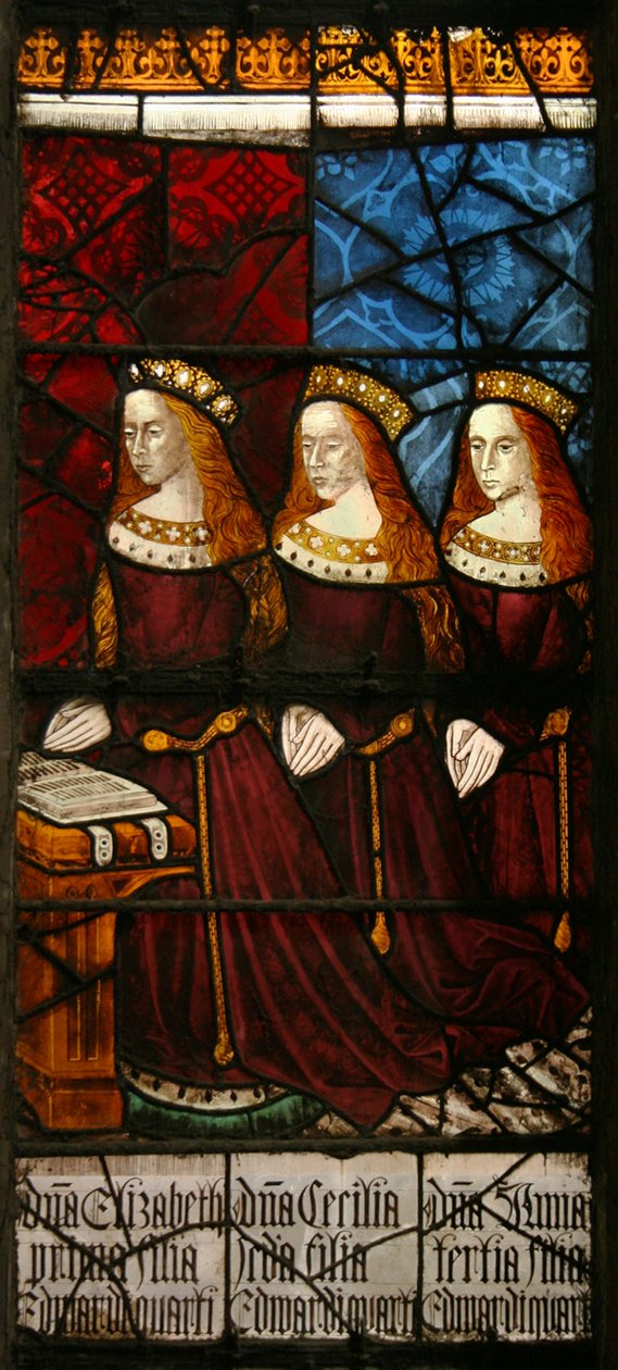 Døtre af kong Edward IV, ca. 1480 (farvet glas) af Flemish School