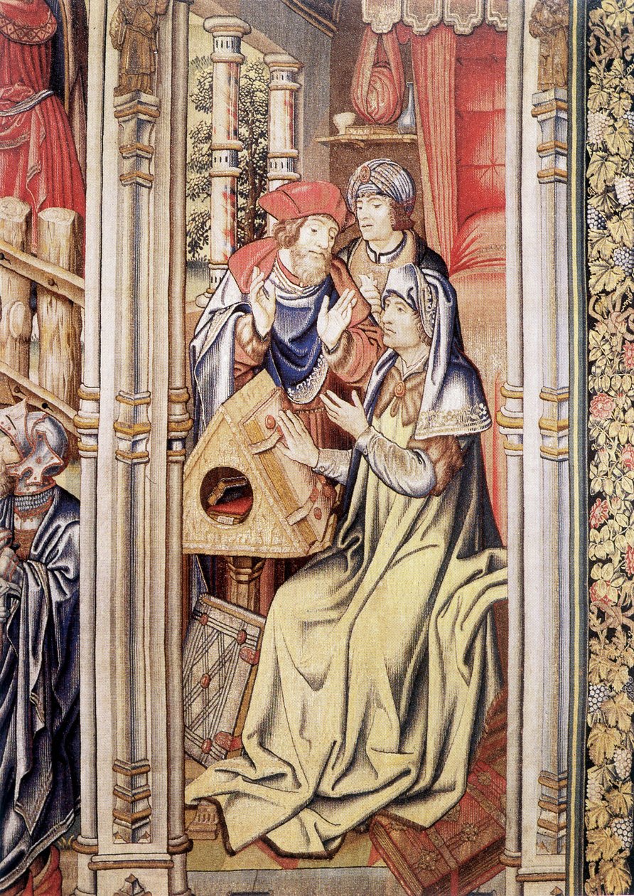 Davids gardin (detalje), faksimile fra billedtæppet ved Skolen i Bruxelles (1510-1515). af Flemish School