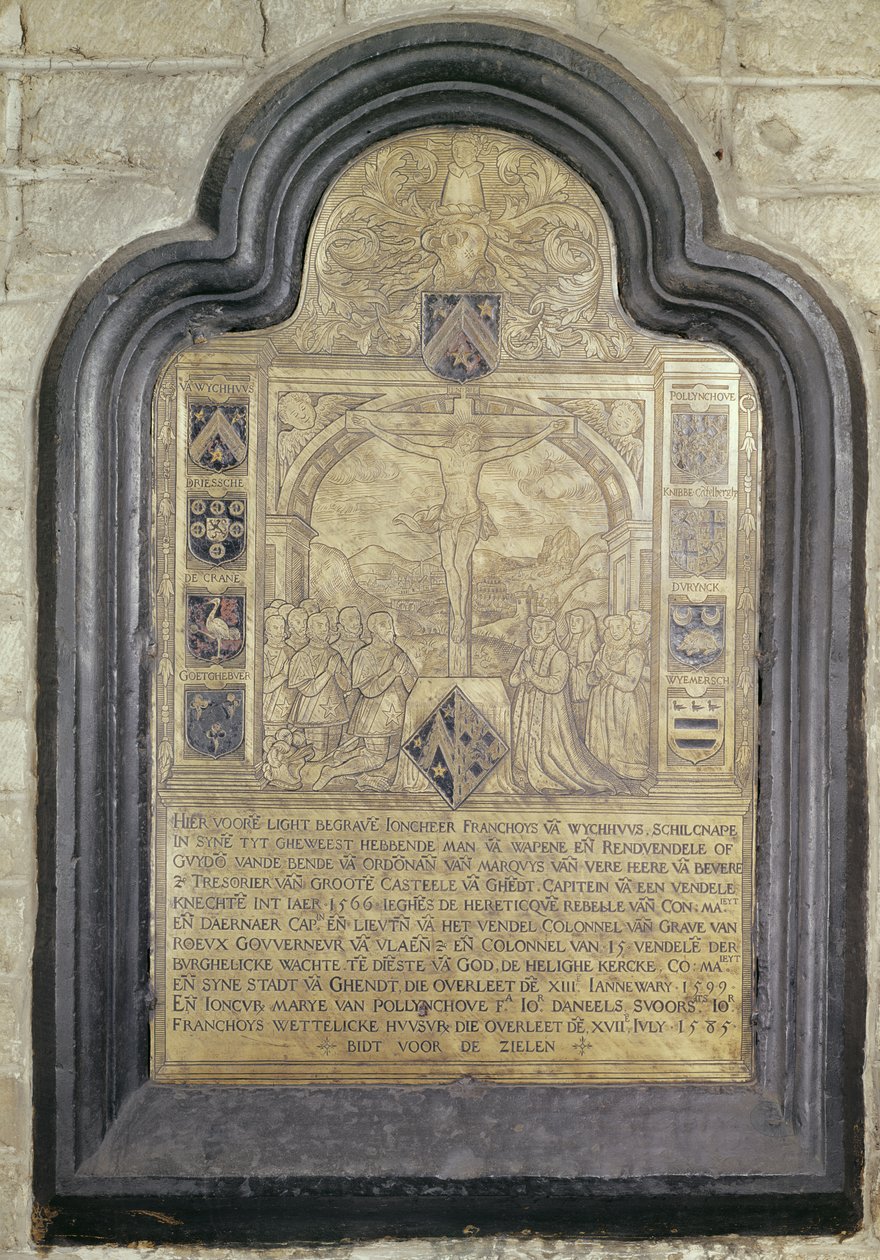 Epitafium af Francois van Wychhuus, slutningen af det sekstende århundrede (messing) af Flemish School