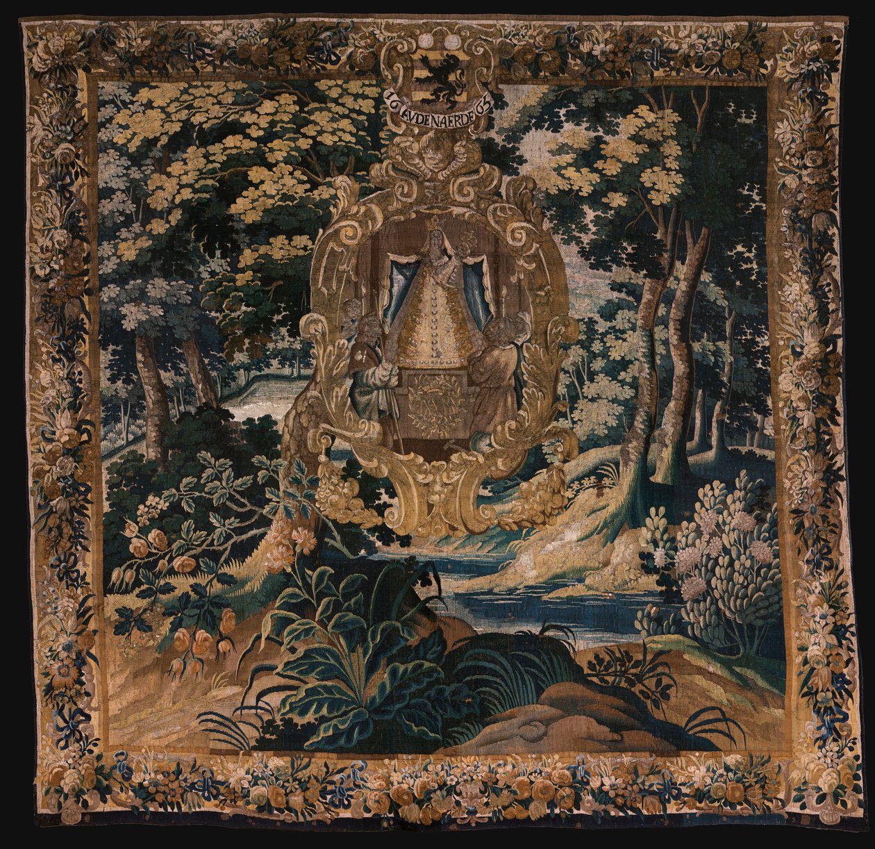 flamsk gobelin. Landskab med den sorte Madonna. Atelier af Oudenaarde. 1665. af Flemish School