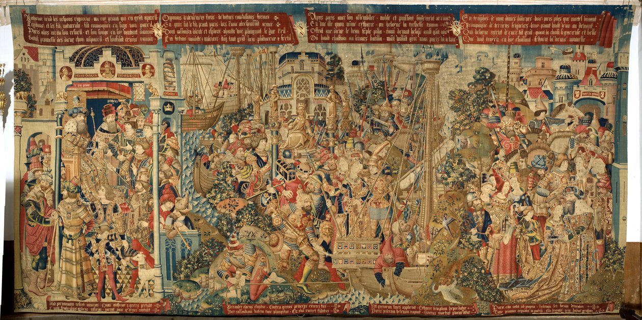 flamsk gobelin. The Rapture of Helena / de schaking van Helena). ca 1475-1495 af Flemish School