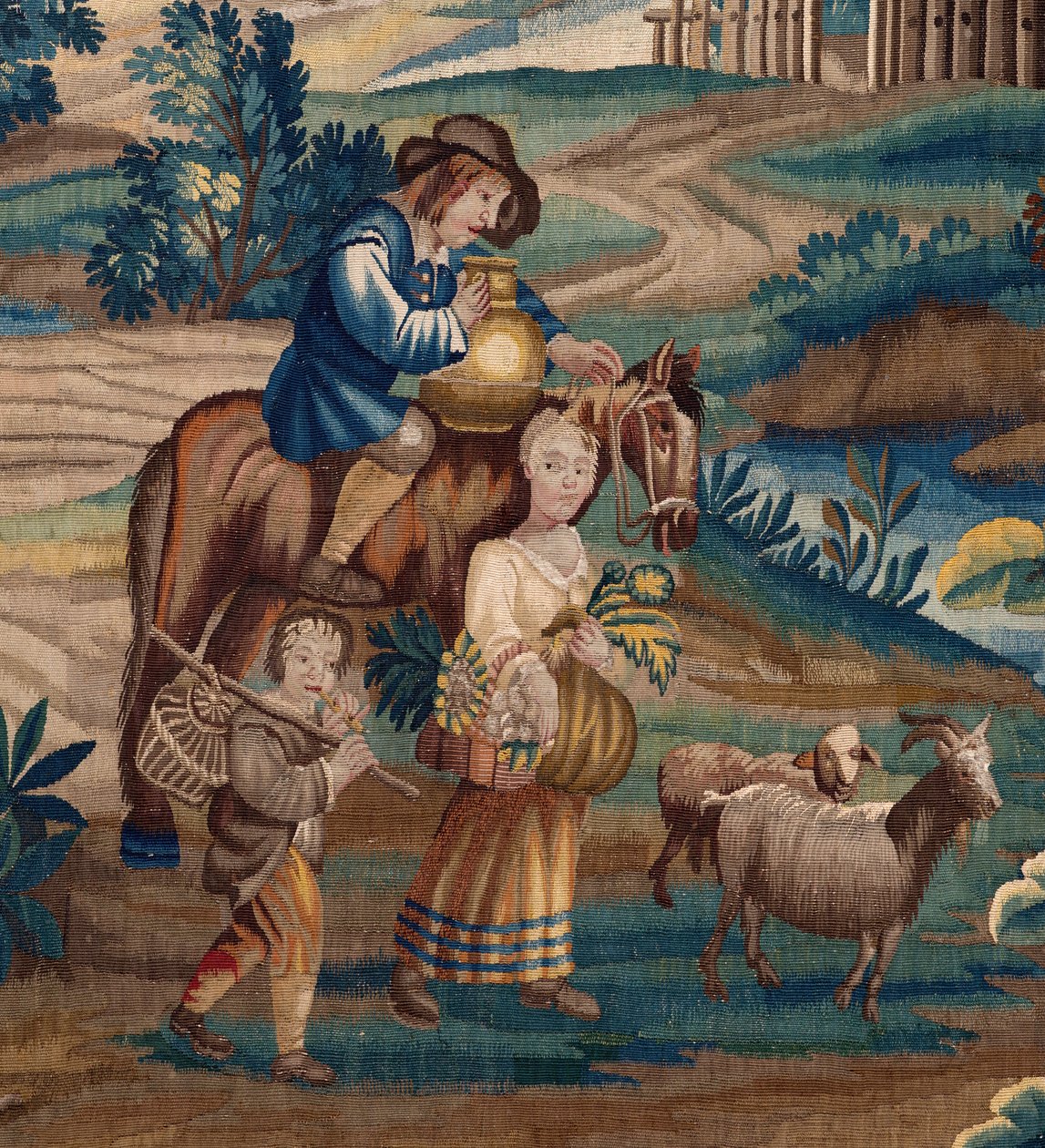 flamsk gobelin. Slut 17. århundrede. Ejendom af kirken Sint-Walburgakerk Oudenaarde (Dekenij van de Sint-Walburga). af Flemish School