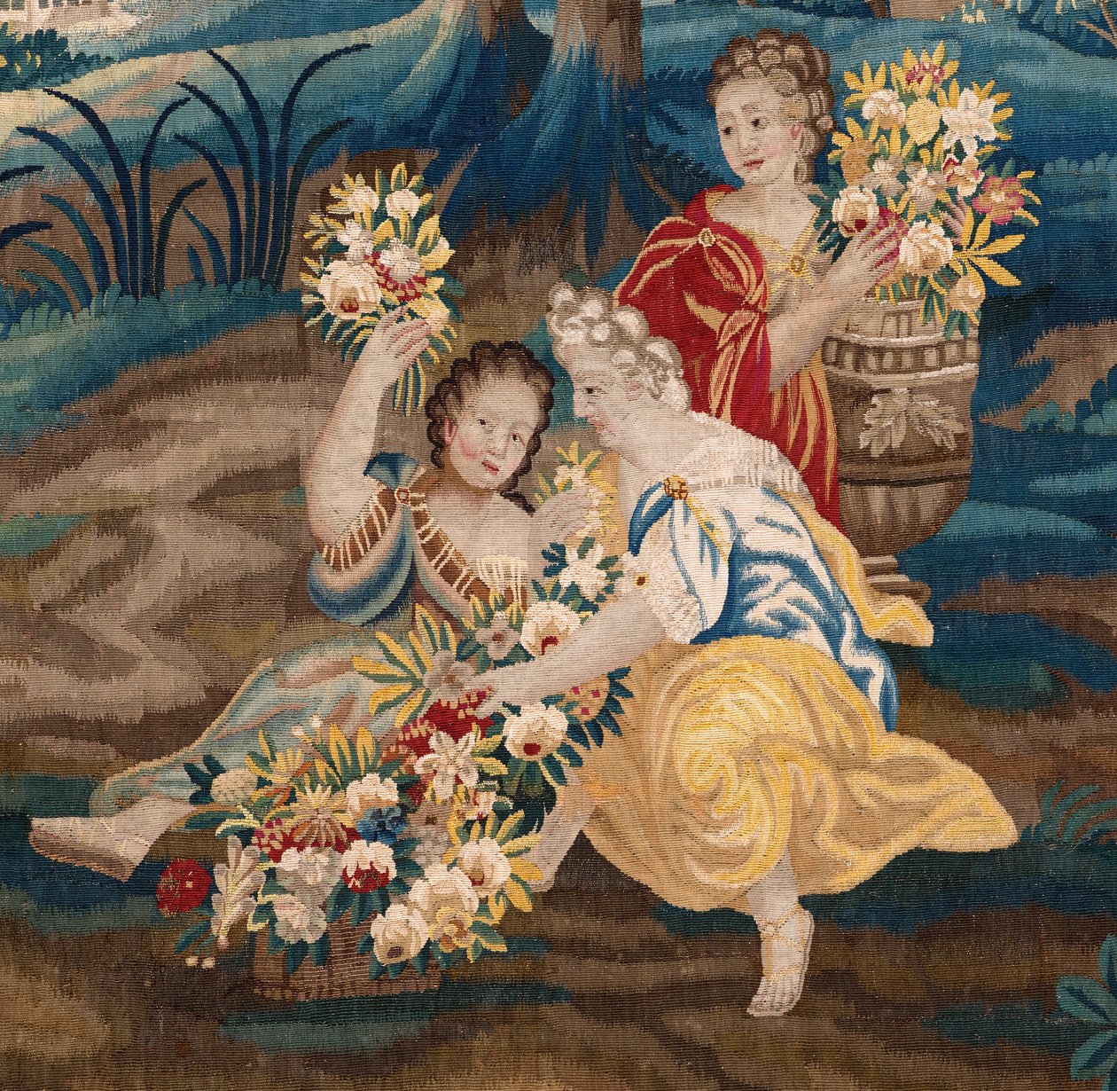 flamsk gobelin. Slut 17. århundrede. Ejendom af kirken Sint-Walburgakerk Oudenaarde (Dekenij van de Sint-Walburga). af Flemish School
